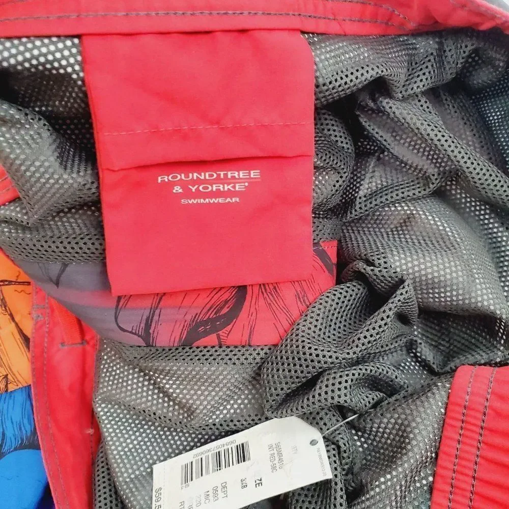 NWT Roundtree & Yorke Swimwear Big sz 3XB red board shorts